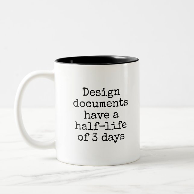 Funny Nerdy Design Document Office Two-Tone Coffee Mug (Left)