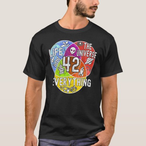 Funny Nerdy Meaning of Life 42 Venn Diagram Math T T_Shirt