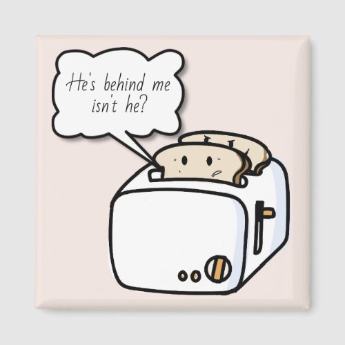 Funny Nervous Toast and Evil Toast Cartoon Magnet