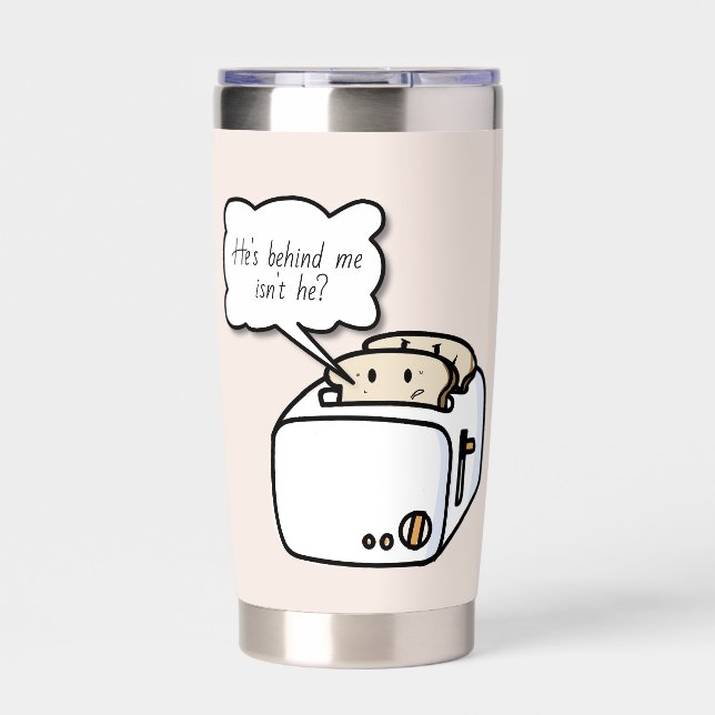 Funny Nervous Toast Cartoon Insulated Tumbler (Front)