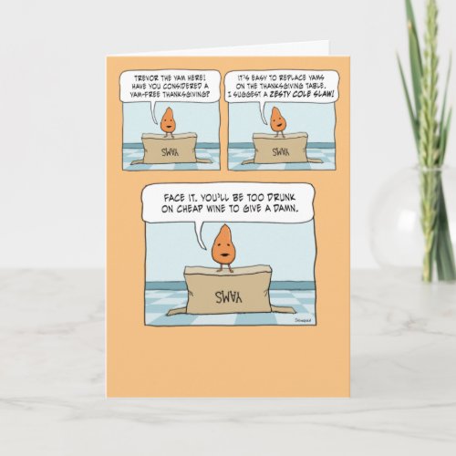 Funny Nervous Yam Thanksgiving Card