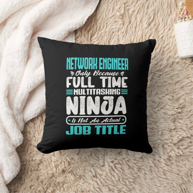 Funny Network Engineer Job Title Profession Skills Throw Pillow (Blanket)