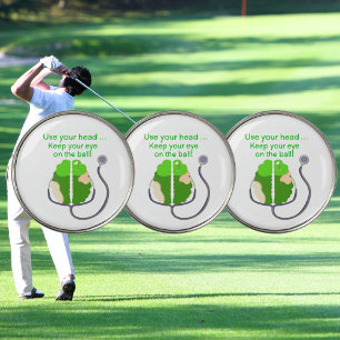 Funny Neurologist Golf Brain with Stethoscope Ball Marker