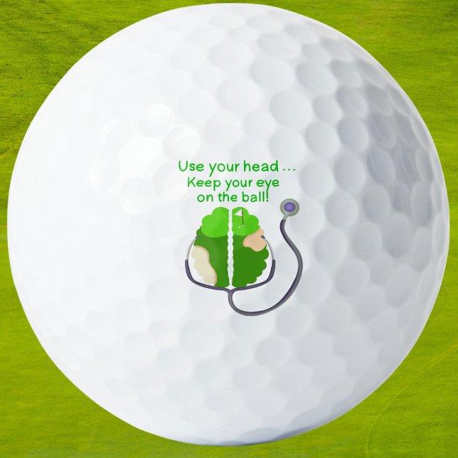 Funny Neurologist Golf Brain with Stethoscope Balls (Unique Golf Gift for Doctors, Neurology Students, and Medical Golf Lovers.)