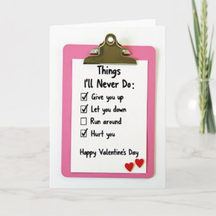 Funny Never Give Up Valentines Day Card