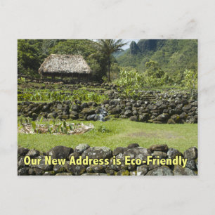 Funny New Address - Eco Friendly Hut Announcement Postcard