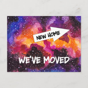 Funny New Address in Cosmic Outer Space Moving Announcement Postcard