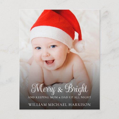 Funny New Baby Announcement Photo Holiday Card