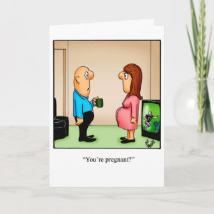 Funny Pregnant Cartoon Cards | Zazzle
