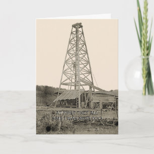 FUNNY NEW BUSINESS GOOD LUCK OIL WELL 1890 PHOTO CARD