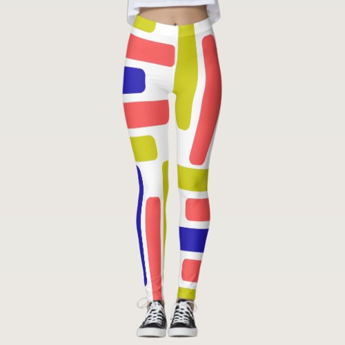 Funny new colorful geometric rectangle patterns  leggings