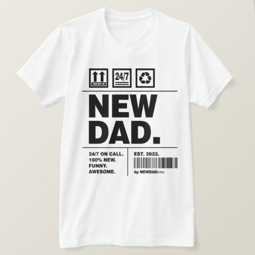 Funny New Dad 2023  Label Style T_Shirt