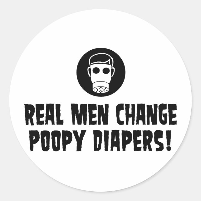 Funny New Dad Classic Round Sticker (Front)