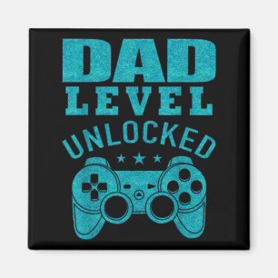 Funny New Dad Shirt Dad Level Unlocked Day Tee Shi Magnet