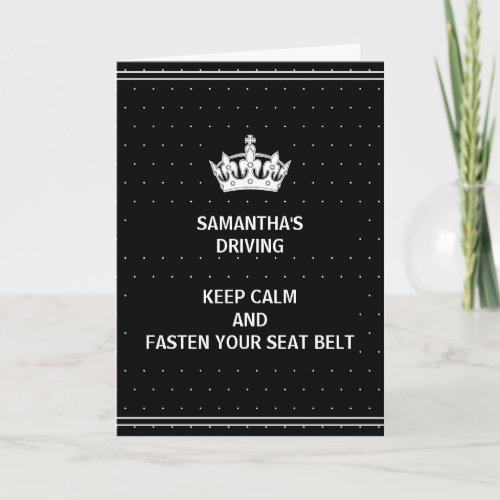 Funny New Driver Black Congratulations Card