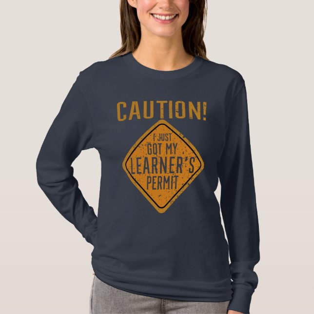 funny new driver driving permit design Licensed T-Shirt (Front)