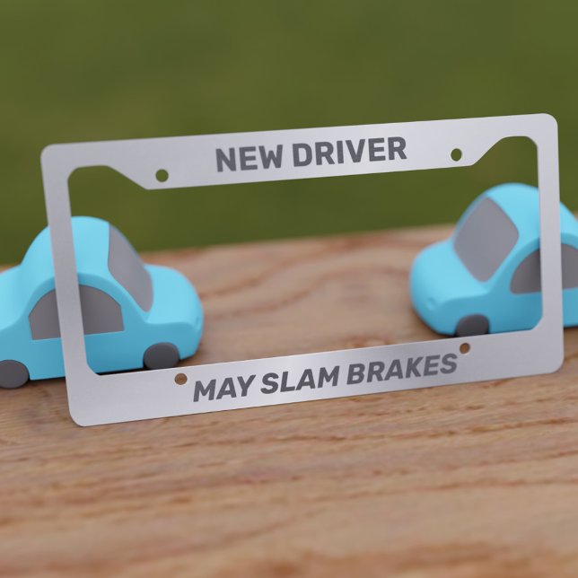 Funny New Driver Personalized License Plate Frame (Creator Uploaded)