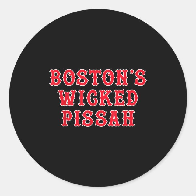 Funny New England Boston's Wicked Ah  Classic Round Sticker (Front)