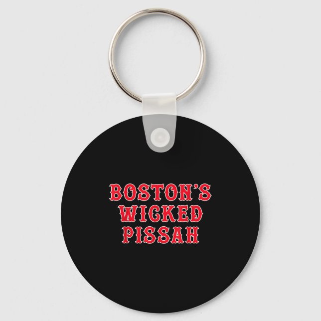Funny New England Boston's Wicked Ah  Keychain (Front)