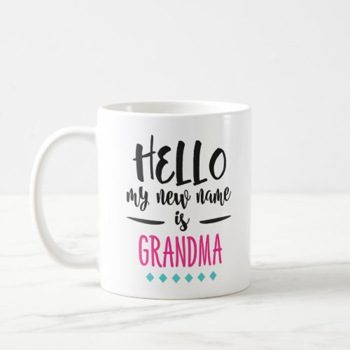 Funny New Grandma Hello My New Name Is Grandma Coffee Mug