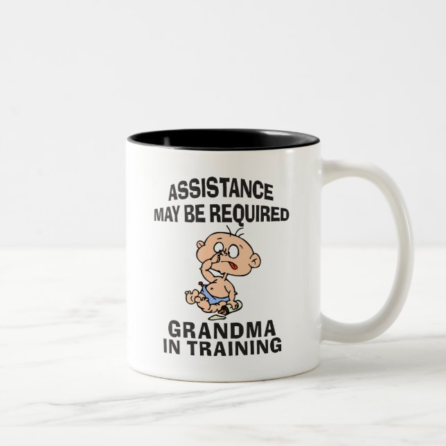 Funny New Grandma Two-Tone Coffee Mug (Right)