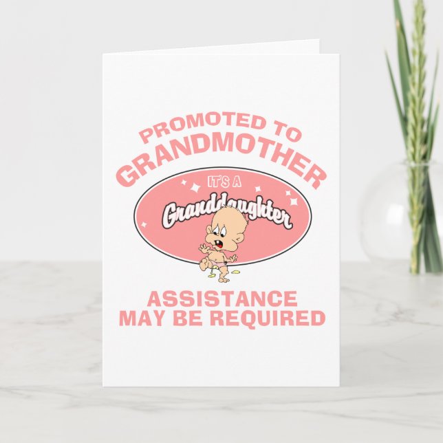 Funny New Grandmother New Granddaughter Card (Front)