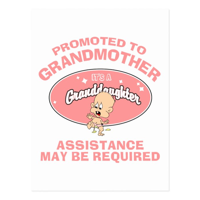 Funny New Grandmother New Granddaughter Post Cards