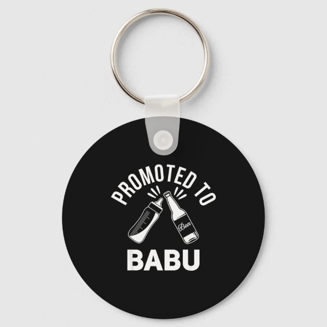 Funny New Grandpa Pregnancy Announcement Promoted  Keychain (Front)