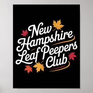 Funny New Hampshire Leaf Er's Club Autumn Fall Lea Poster