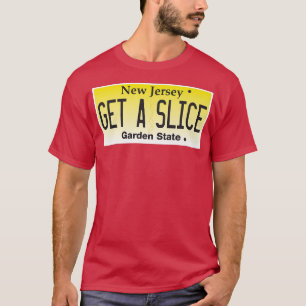 Funny New Jersey NJ Pizza Slice Lover License Plat T-Shirt