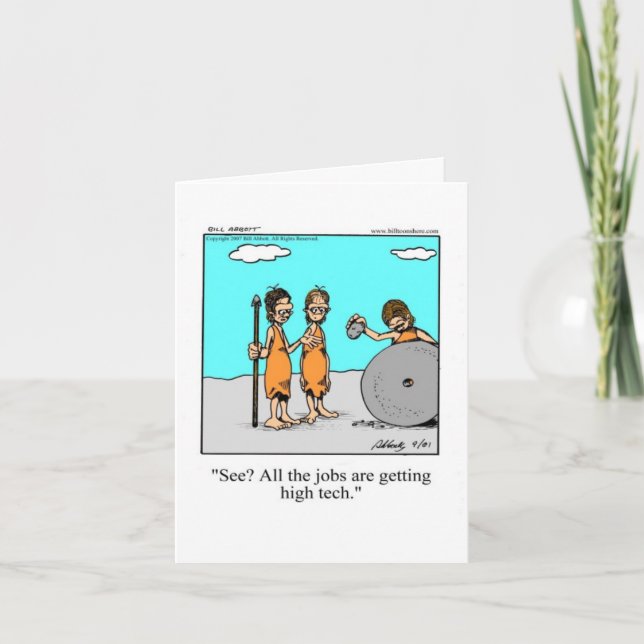 Funny New Job Congratulations Greeting Card (Front)
