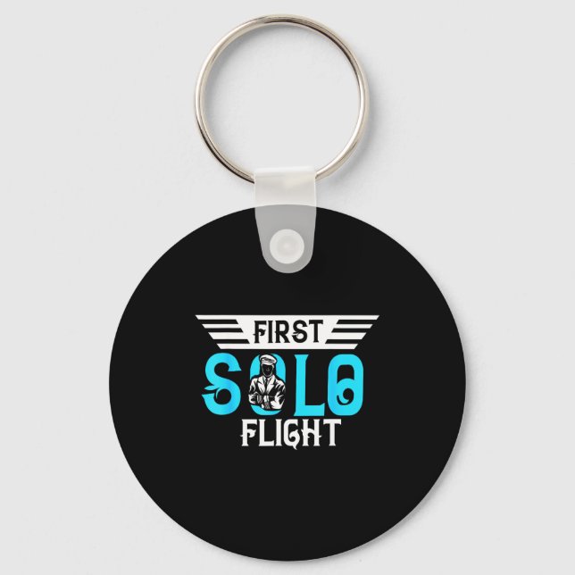 Funny New Lot Design First Solo Flight Aircraft Lo Keychain (Front)
