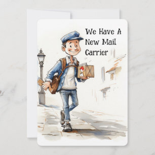 Funny New Mail Carrier Moving Announcement Cards