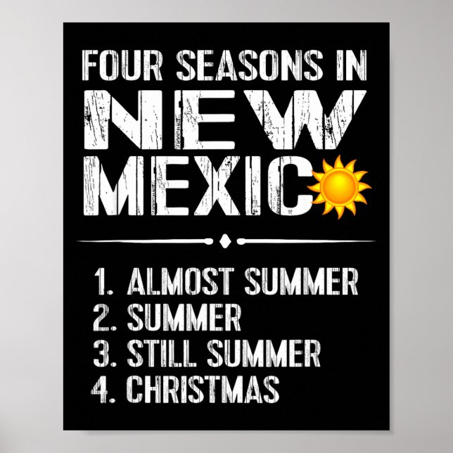Funny New Mexico Hot Weather Tee_ Four Seasons In  Poster (Front)