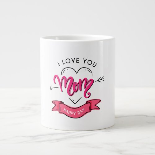 Funny New Mom Gift Modern Typography Mothers Day M Giant Coffee Mug