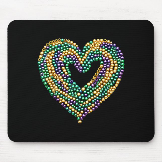 Funny New Orleans Beads Heart We Stand Nola Strong Mouse Pad (Front)