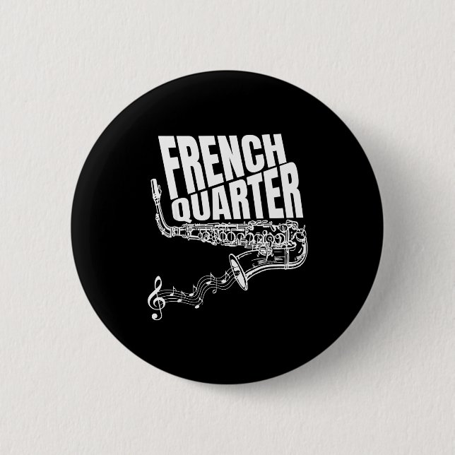 Funny New Orleans Mardi Gras Jazz Saxophone  Button (Front)