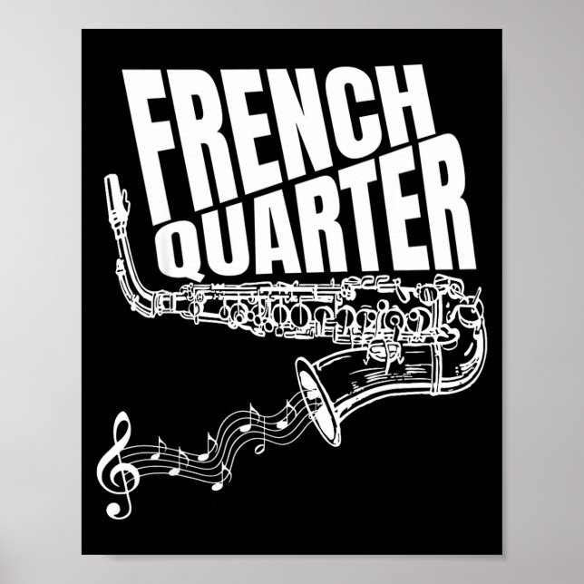 Funny New Orleans Mardi Gras Jazz Saxophone  Poster (Front)