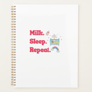 Funny New Parent Gift - "Milk. Sleep. Repeat." Per Planner