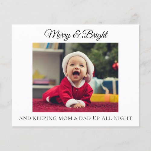 Funny New Parents Baby Photo Christmas Card