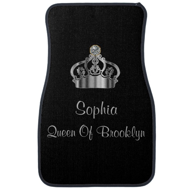 Funny New Queen Monogram Car Mats Set (Front)