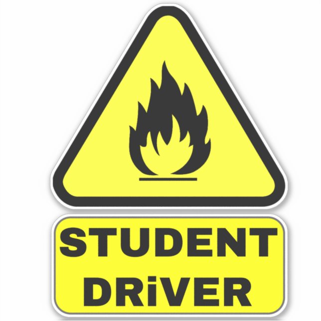 Funny New Student Driver (Caution Teen Drivers) Sticker (Front)