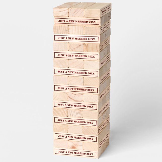 Funny New Wedding Sage Groom Married Custom Names Topple Tower (Assembled)