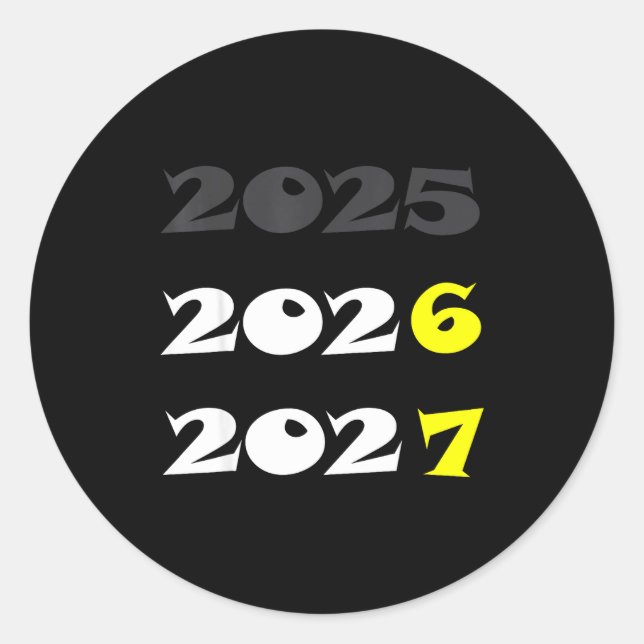 Funny New Year 2026 Six Seven 67 Meme  Classic Round Sticker (Front)