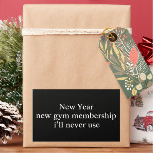 Funny New Year Gym Membership Fitness Humor Lazy Rectangular Sticker