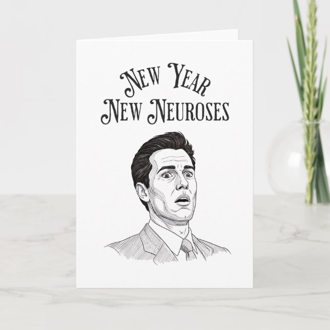 Funny New Year Holiday Worry Card (Front)