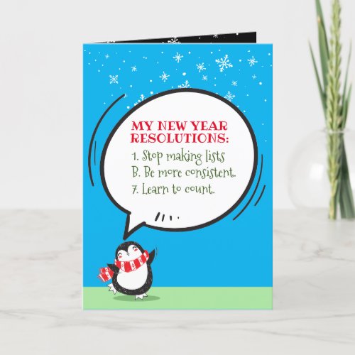 Funny New Year Resolution Holiday Card