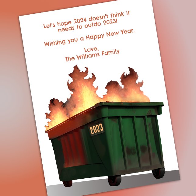 Funny New Years Dumpster Fire Holiday Card (Creator Uploaded)