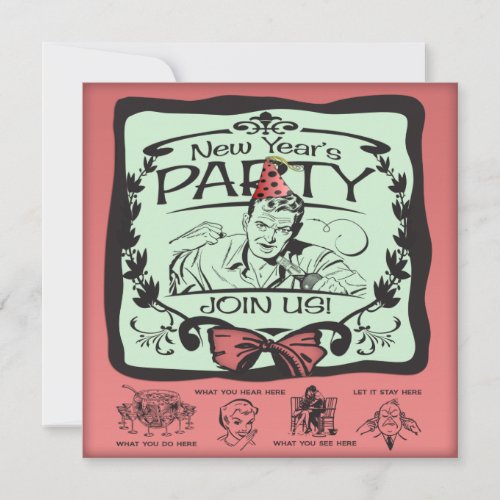 Funny New Year's Eve Party Custom Invitations