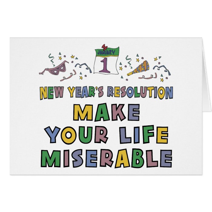 Funny New Year's Resolution Greeting Cards